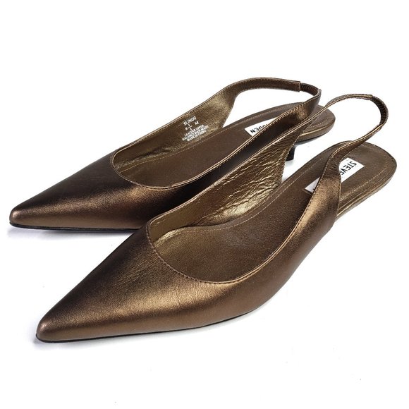 Steve Madden Shoes - Steve Madden Sling Bronze Kitten Heel Pointed Toe Slingback Pumps 8.5 Leather